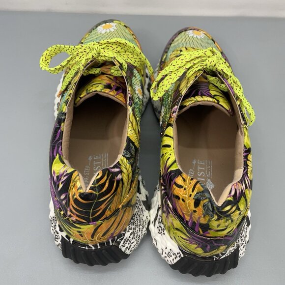 L'Artiste by Spring Step Sneakers Shoes Floral Sequin Colorful Yellow Womens 9.5 - Picture 9 of 15
